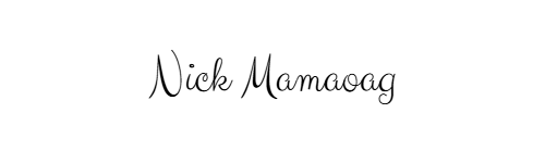 Nick Mamaoag's signature